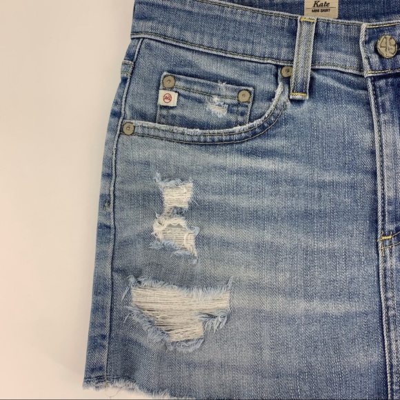 Ag Adriano Goldschmied Kate Mini Skirt in 16 Years Thrasher Blue Denim, 26 - Picture 11 of 16